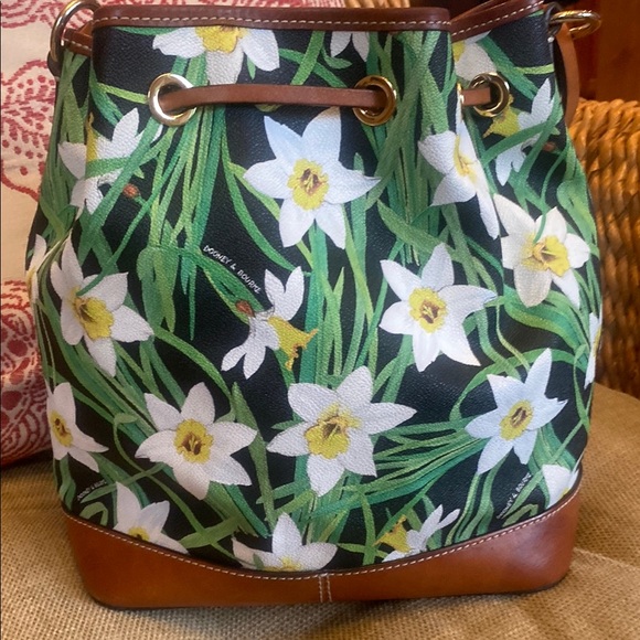 Dooney & Bourke Green and Brown Shoulder Bag with Floral Design - Picture 9 of 16
